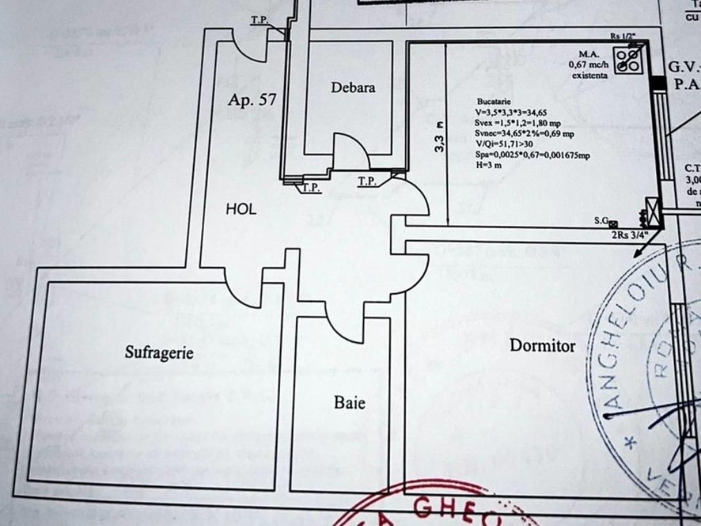 APARTAMENT 2 CAMERE | CENTRALĂ PROPRIE | BLOC REABILITAT - Schiță 7