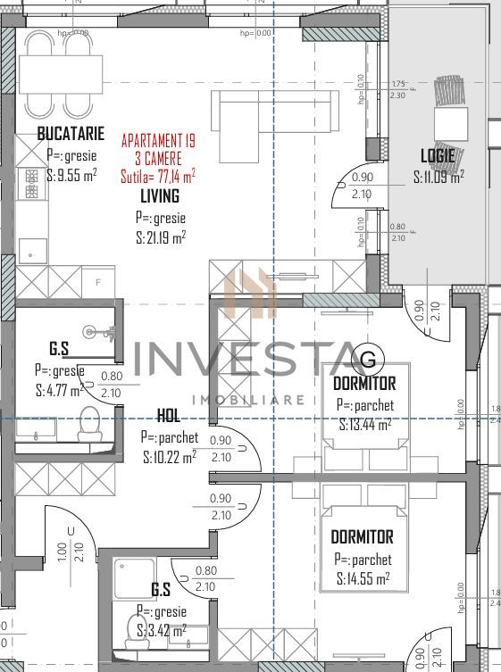 Apartament spatios/Bloc premium/Aurel Vlaicu - Schiță 5