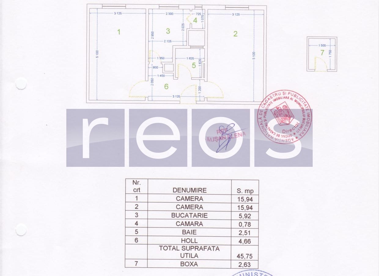 DE VANZARE 2 CAMERE  FLOREASCA - BARBU VACARESCU | DECOMANDAT | BOXA - Schiță 7