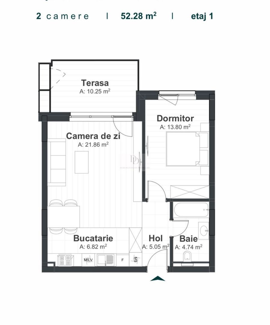 Apartament 2 camere finisaje LUX | Parcare | Zona The Office - Poză 17