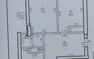 Vânzare apartament 2 camere, 73.8 mp, str. Milescu Spătaru, Ciocana - Poză 2