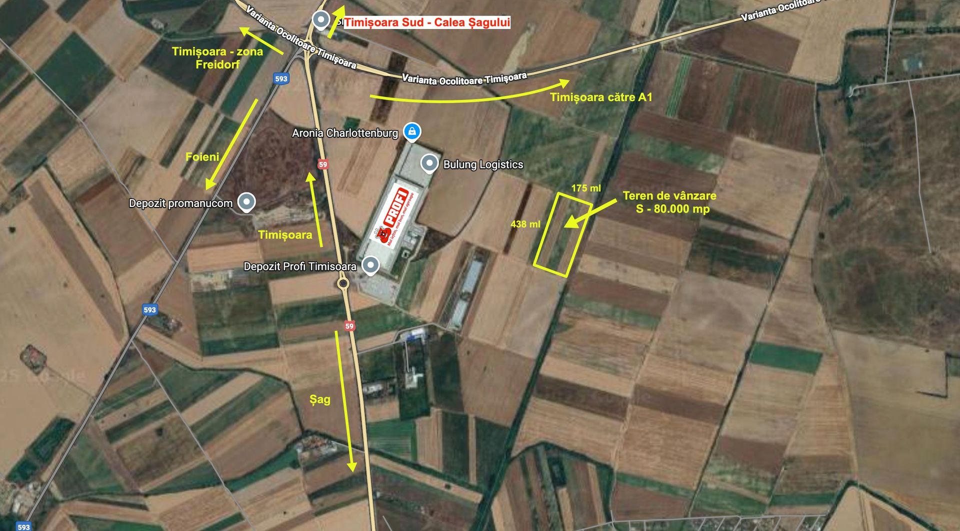 Teren extravilan 80.000 mp – lângă calea ferată & Profi Logistic – Șag - Poză 2