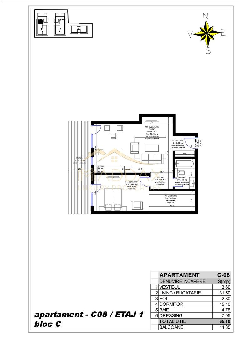Apartament 2 camere / 65.10 mp / Pipera - Poză 13