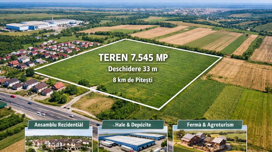 Oportunitate de investitie! Teren intravilan Maracineni 7545 mp - Poză 1