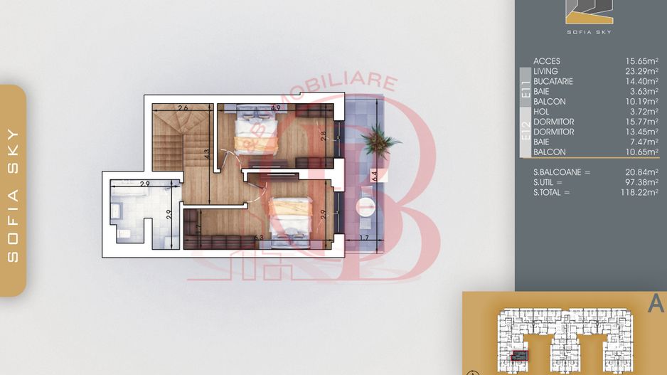 Duplex 3 camere Mutare Rapida Theodor Pallady 7 min Metrou - Schiță 5