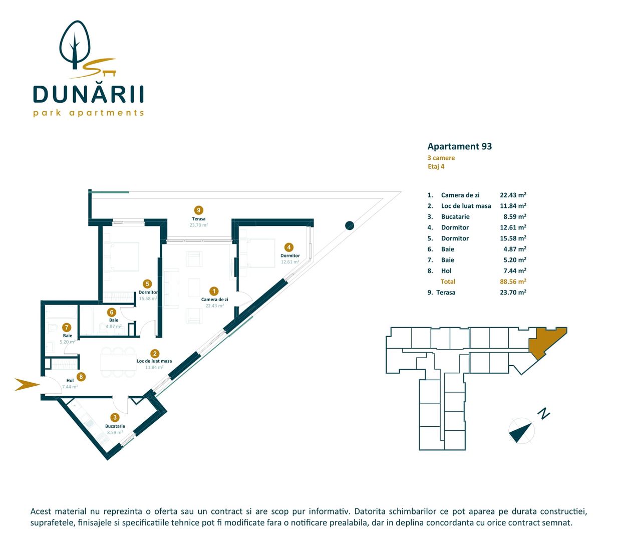 Apartament 3 camere proiect nou finalizat aproape de Iulius Mall - Poză 3