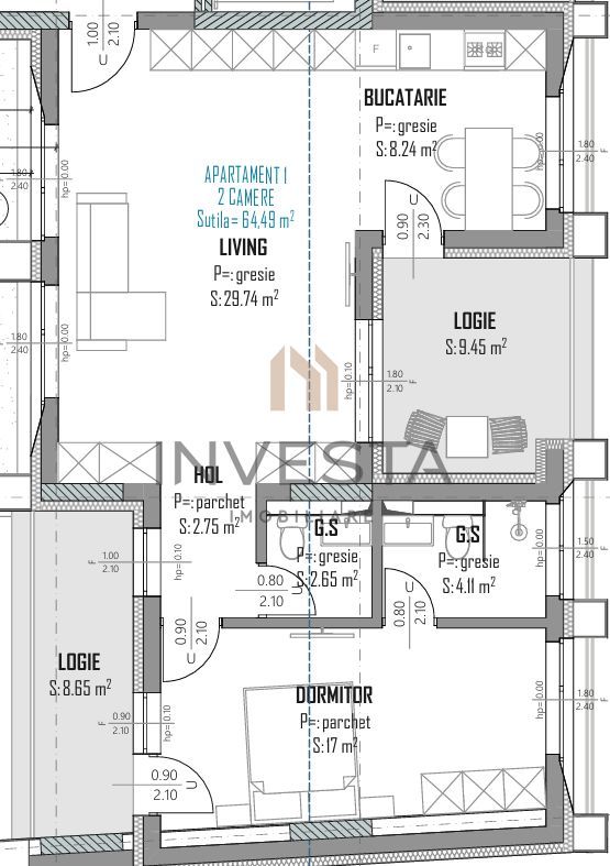 Apartament spatios/Bloc premium/Aurel Vlaicu - Schiță 5
