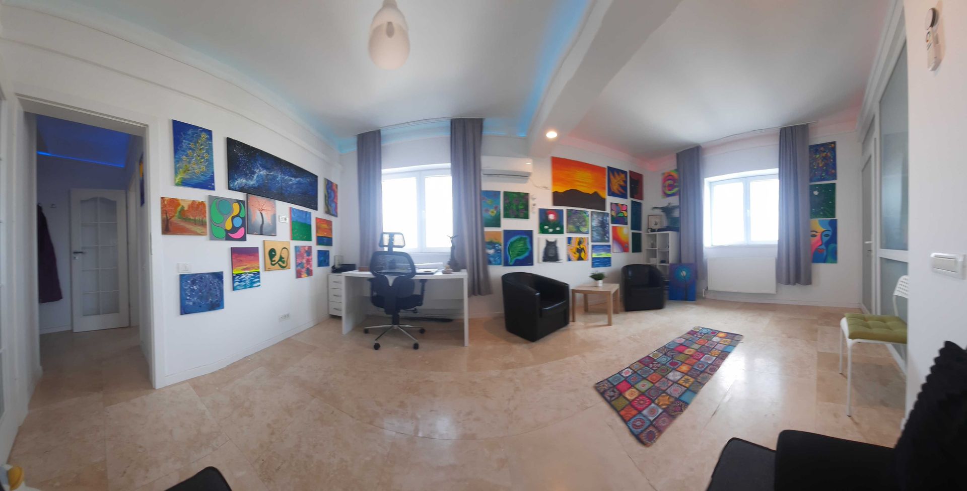 Studio Piata Romana, renovat complet, vedere panoramică dublă - Poză 1