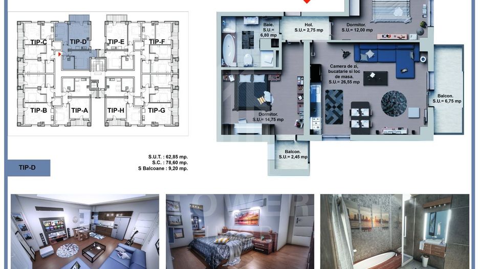 Apartament rezidențial NOU 3 camere - Poză 9