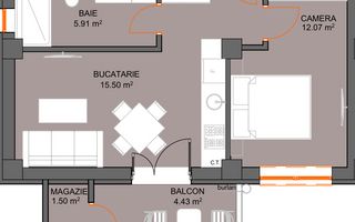 Apartament cu 2 camere si avans doar 5% - zona Doamna Stanca - Sibiu - Schiță 5