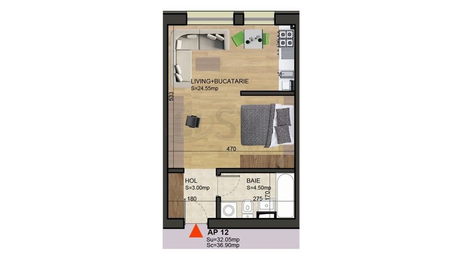 REA1024451 Studio mobilat - loc de parcare inclus - Aviatiei - Dimitrie Pompeiu - Poză 7