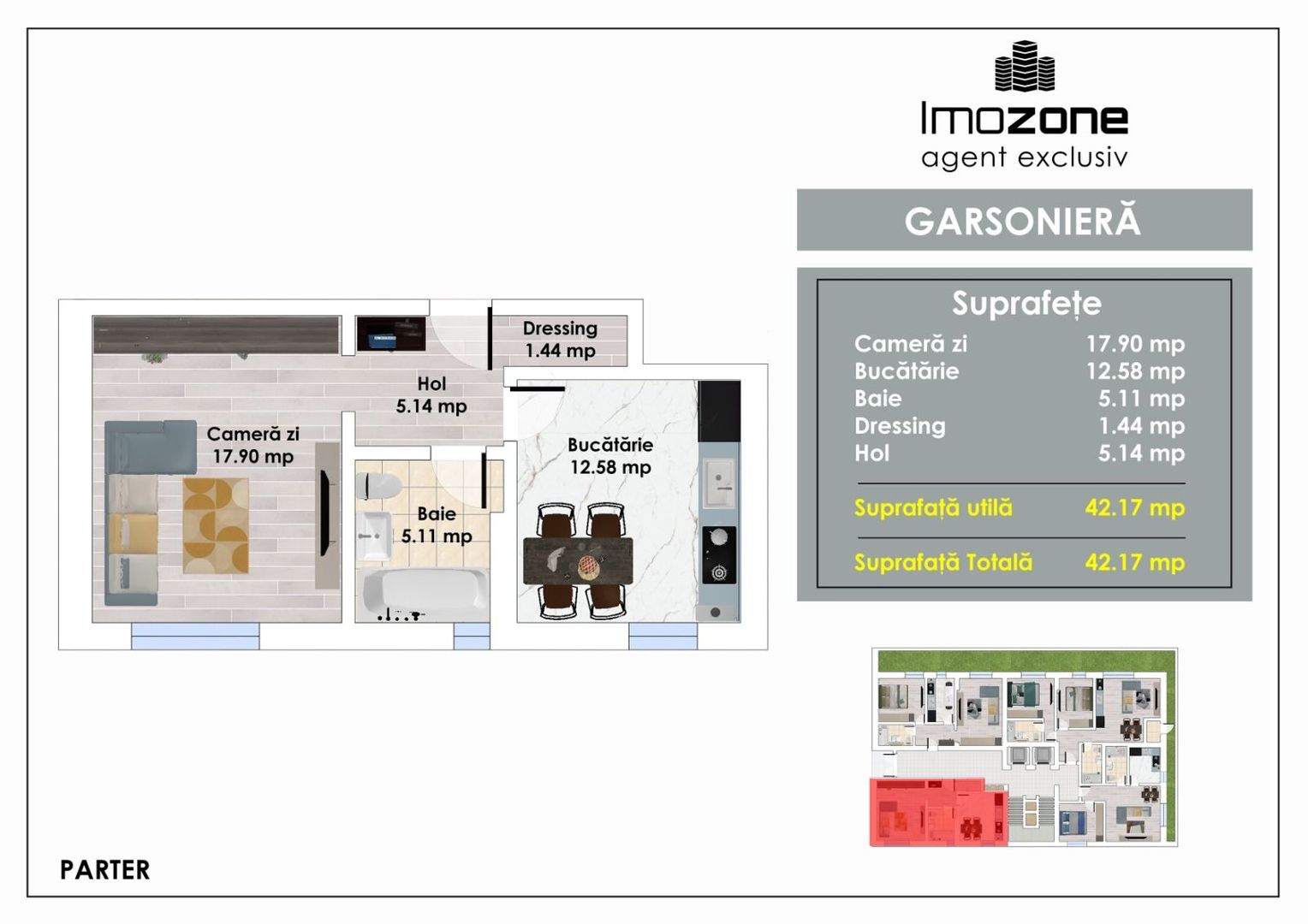 3 Camere | De Vanzare | Bloc Nou | 2 Bai | Living Spatios | 77 mp | Balcon - Poză 2