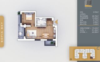 Apartament 2 camere 7 min Metrou Teclu Mutare Rapida - Poză 2