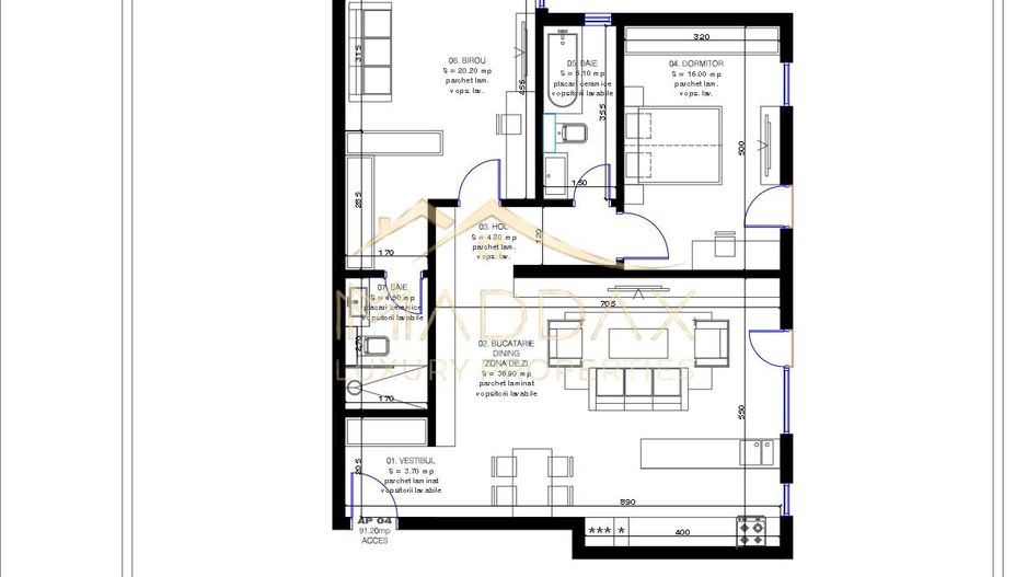 Apartament 3 camere / 91.20 mp / Pipera - Schiță 13