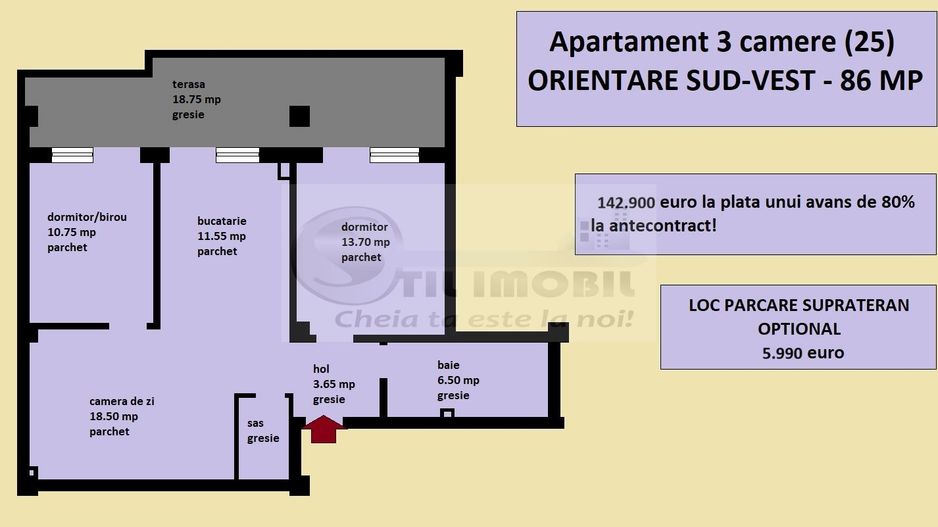 Apartament 3 camere nou de vanzare in Iasi Valea Lupului, bloc 2025 - Poză 2