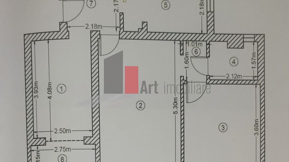 Apartament 3 camere Titan cu centrala - Schiță 14