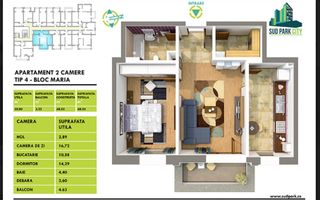 De inchiriat apartament cu 2 camere , Luica Berceni sector4 - Poză 5