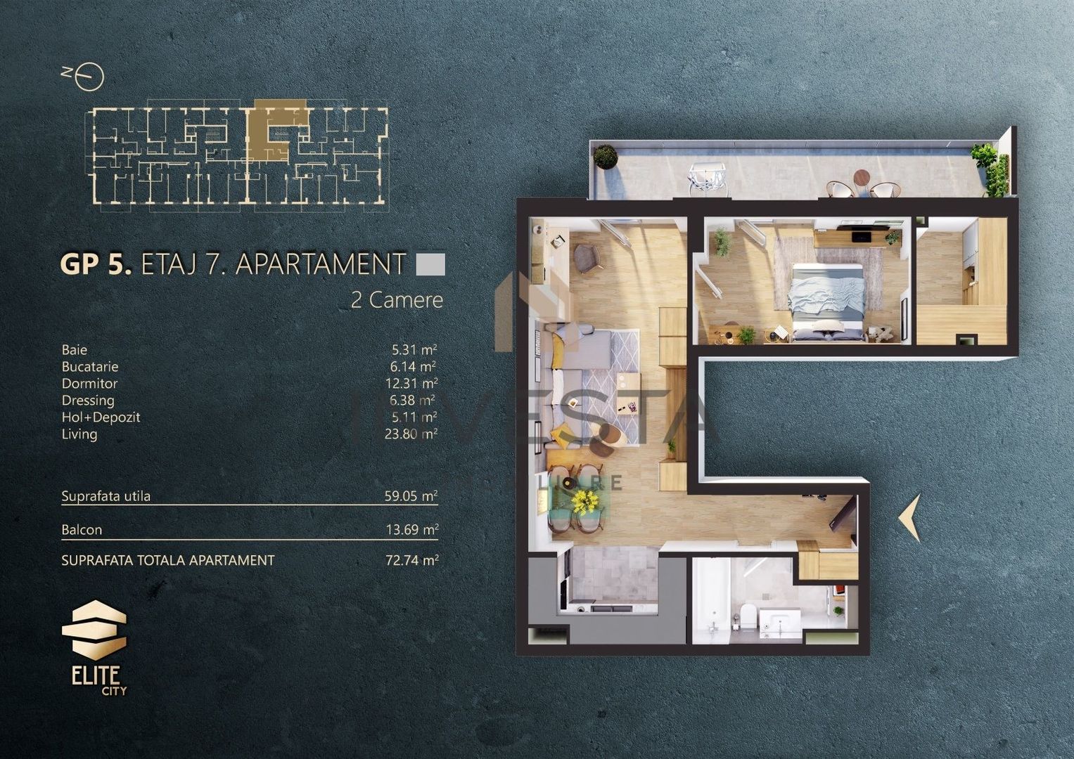 Oportunitate!  2 camere in Elite City Finisat 2870 euro/mp ! - Poză 2