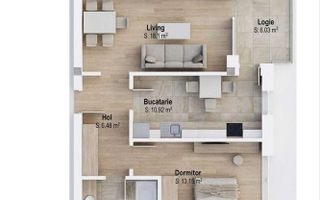 2 camere nou, etaj 1, Empire Residence, metrou 1 Decembrie 1918 - Poză 2