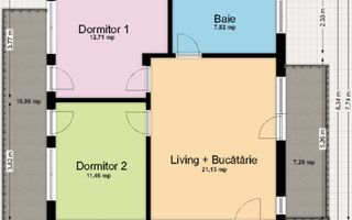 Apartament cu 3 camere, etajul 1, 2 locuri de parcare, Borhanci - Poză 8