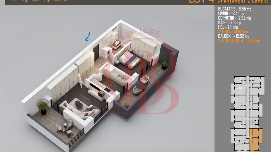 Apartament 2 camere Theodor Pallady-Metrou Nicolae Teclu - Schiță 8
