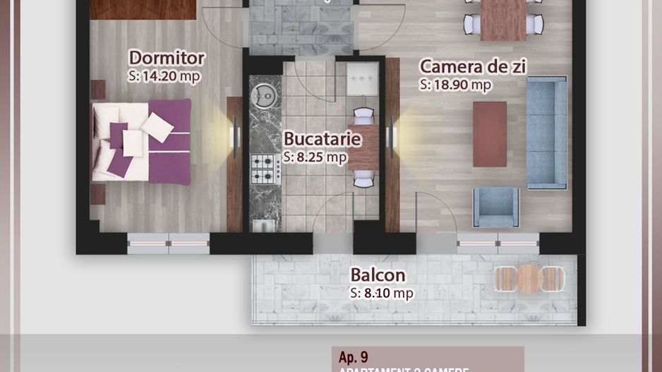 2 camere parcare gratuita-oferta  proiect Pallady - Schiță 1