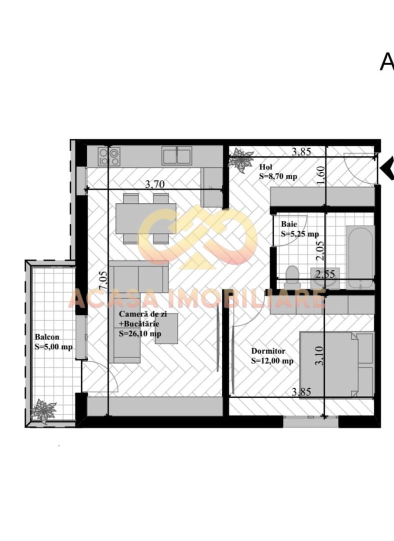 NOU APARTAMENT 2 CAMERE 57MP - Poză 3