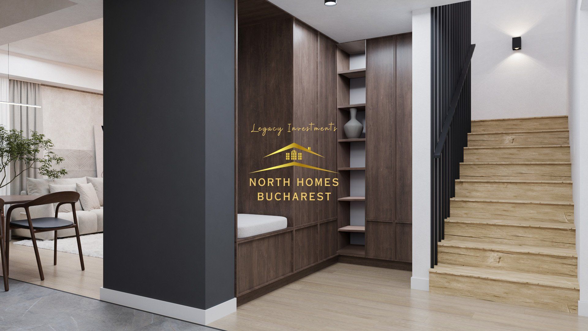 Duplex moder 4 camere, 3 bai, 2 locuri de parcare - Bucurestii Noi - Poză 9