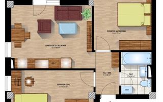 P. F. Apartament 3 camere / transformat 2 camere / Parcare / Boxa - Poză 1