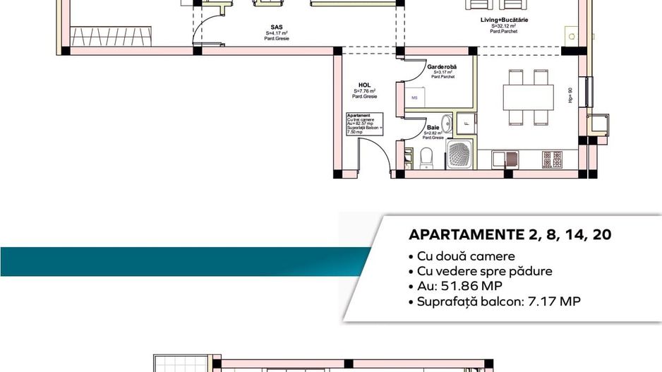 Apartament premium 2 camere la cheie, 52mp.1 parcare bonus - Poză 4