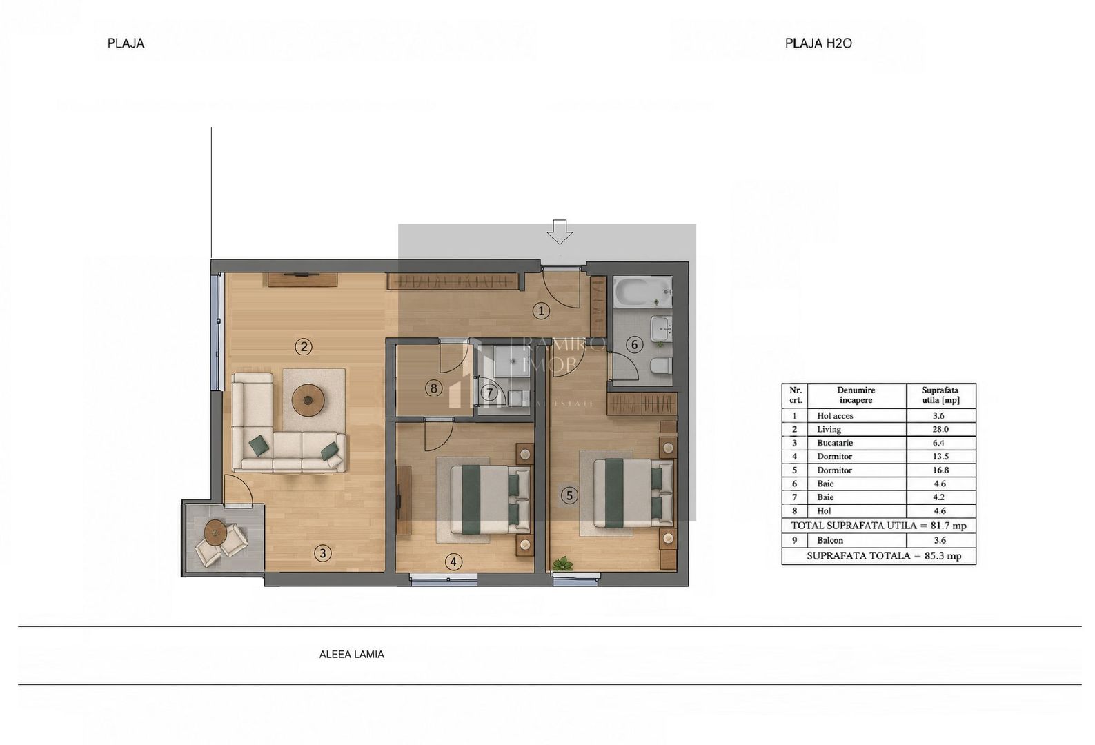 Apartament 3 camere - ONE Mamaia - etaj 1 -Aleea Lamia - Poză 4