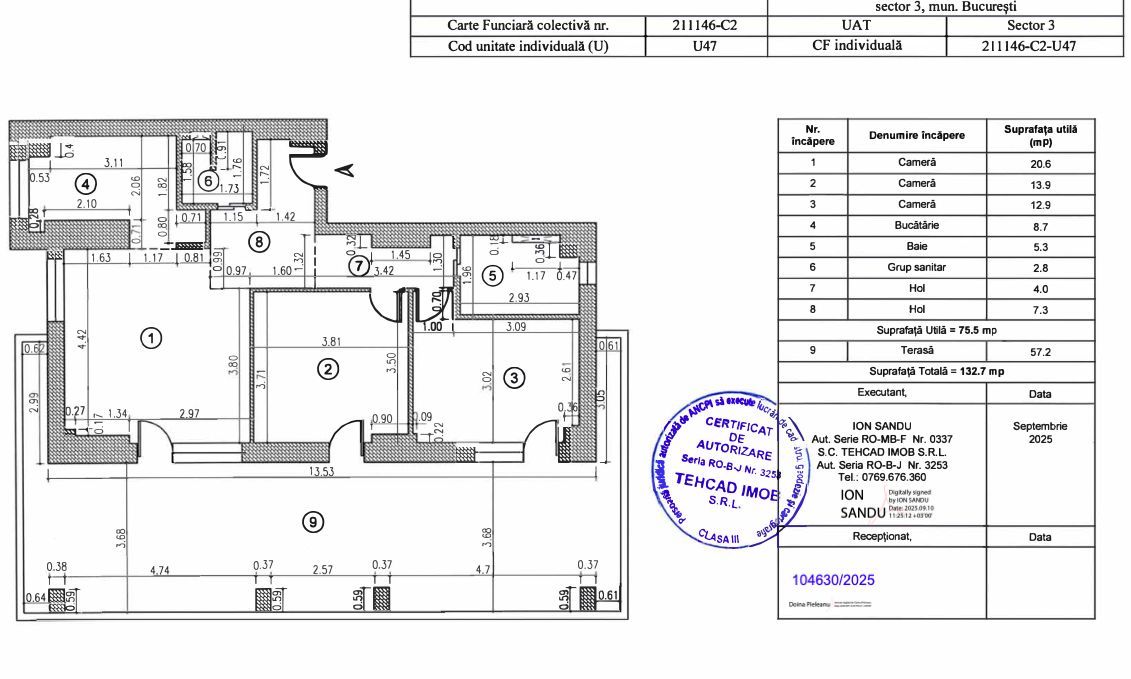 De vanzare Penthouse spectaculos Apartament 3 camere, Timpuri Noi - Poză 34