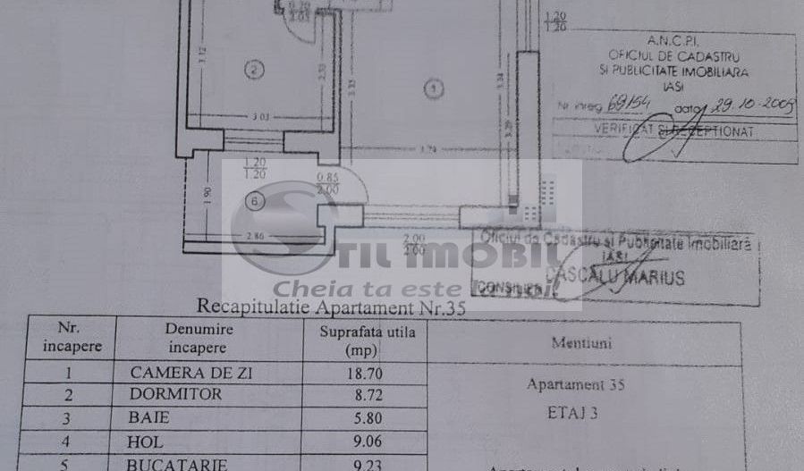 Apartament 2 cam, sd - Tatarasi - 57 mp, etaj 3, balcon - 90000 euro - Poză 7