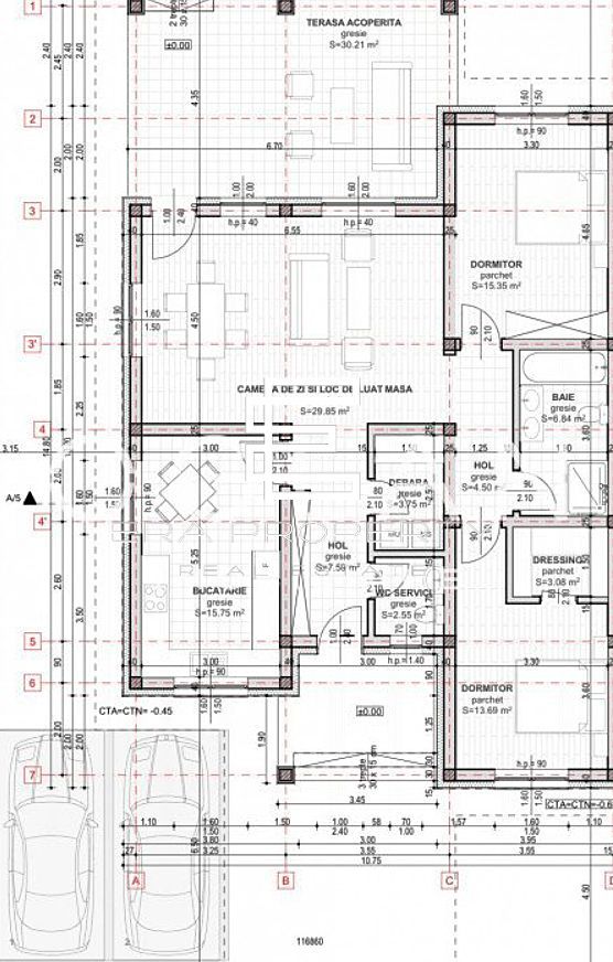 Case pe un singur nivel teren 479 mp cu panouri solare – Cristian/Sibiu - Schiță 6
