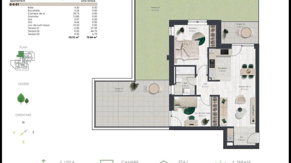 COM 0% Apartament nou cu 3 camere si gradina | Denya Forest - Poză 11