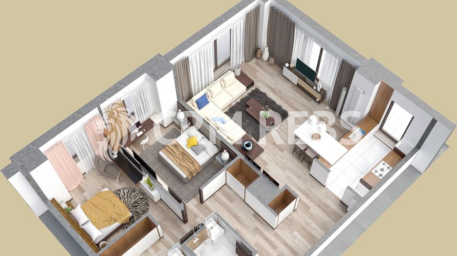 Apartament 3 camere Tip A1 1 - Poză 3