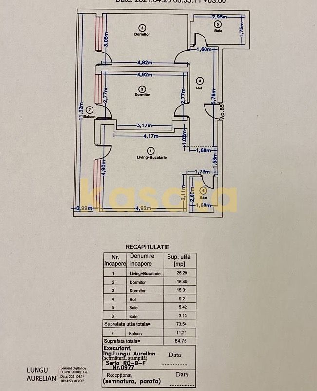 Apartament de Lux 3 Camere Ambience Residence Pipera - Schiță 21