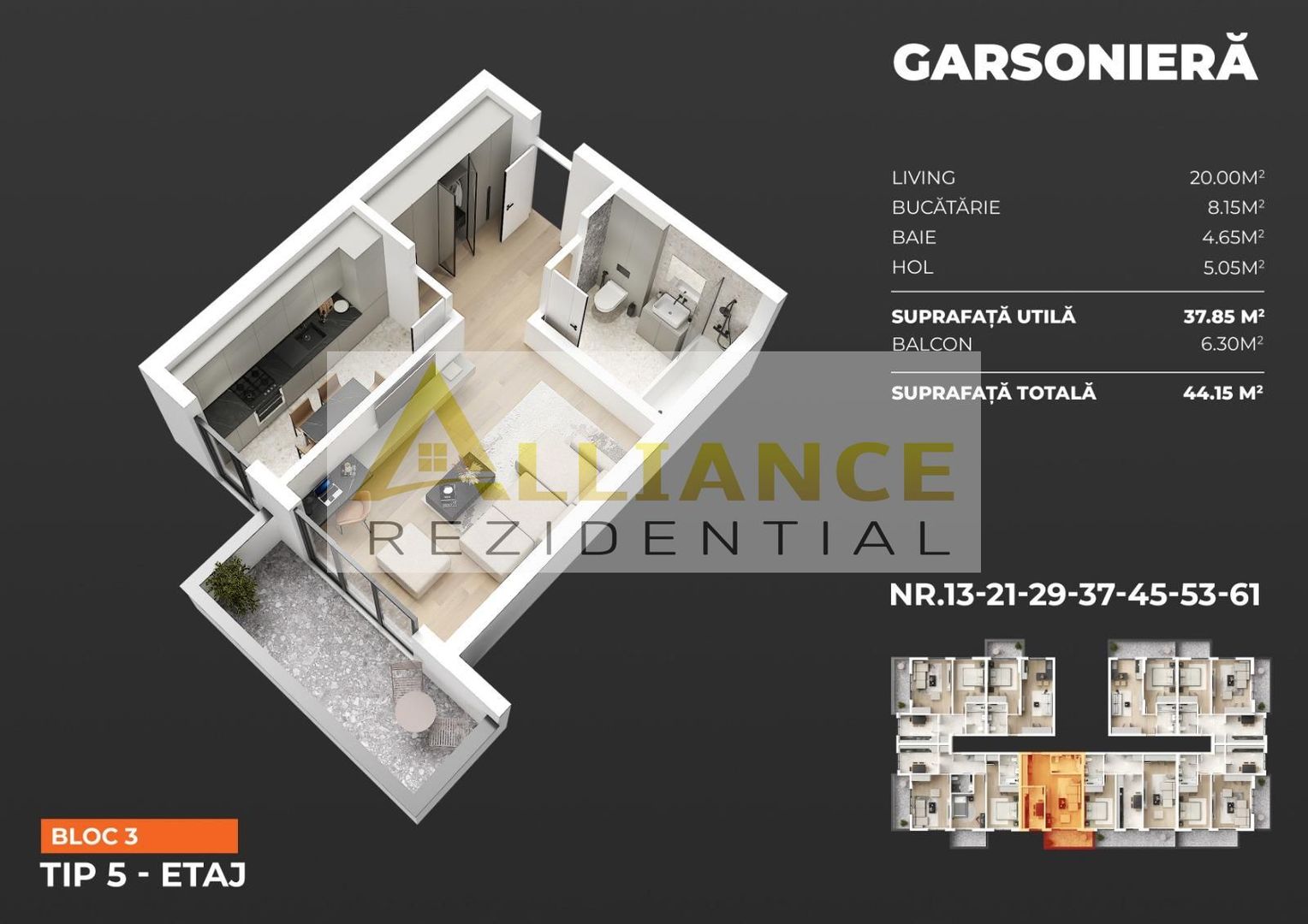 Garsonieră 45 mp Decomandată â 1 Minut Metrou Berceni  Bloc Premium - Poză 5