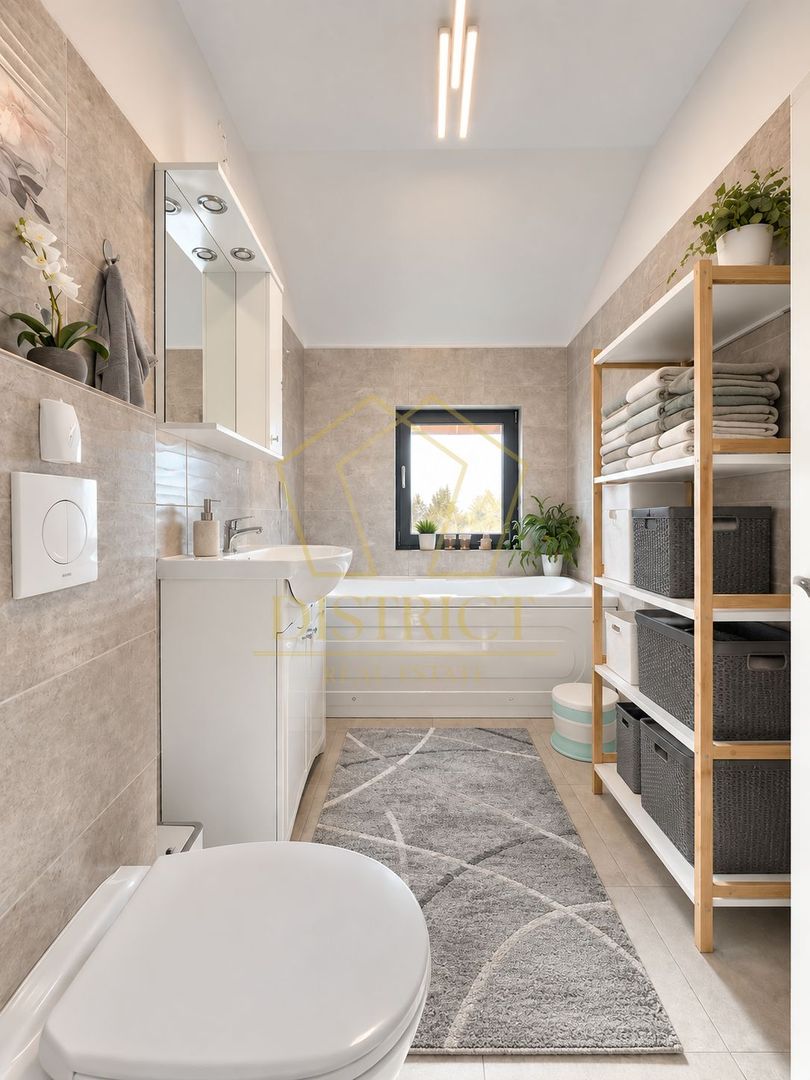 Apartament cu 2 camere mobilat | Etajul 1 | 57 mp utili | in Giroc la asfalt. - Poză 13