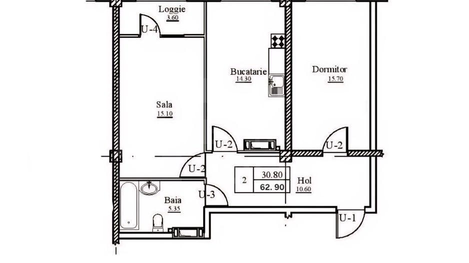 Vânzare, apartament, 2 camere, str. Calea Ieșilor, Sculeni - Poză 3