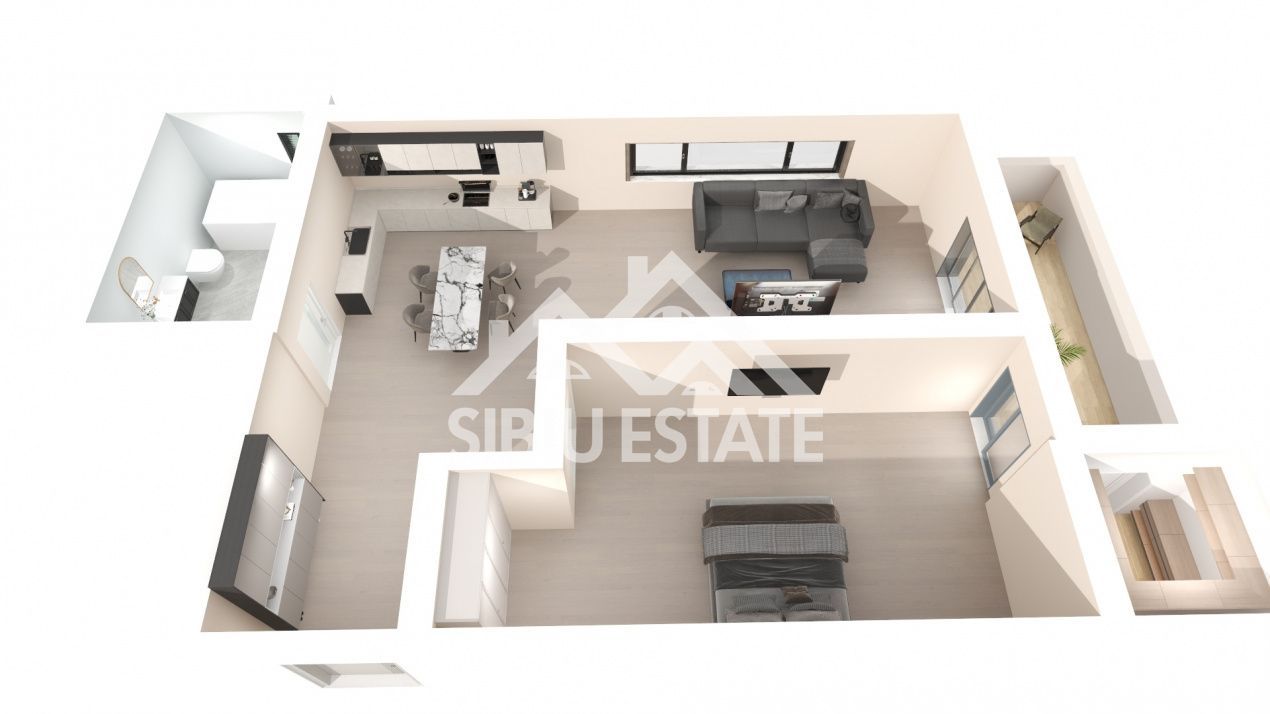 Studio 43,63 mp utili + balcon 6,23 mp – Zona Lacul lui Binder - Poză 4