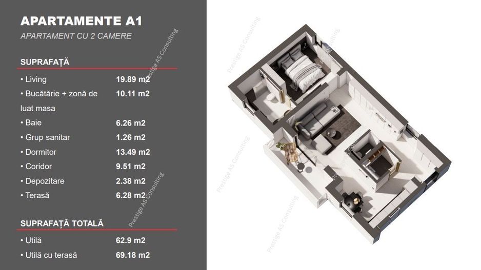 Apartament Nou 2 Camere 2 Bai | Parcul Terra- Dumbravita - Schiță 3