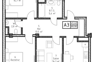 Vânzare, apartament, 3 camere, str. Alexandru cel Bun, or. Ialoveni - Poză 15