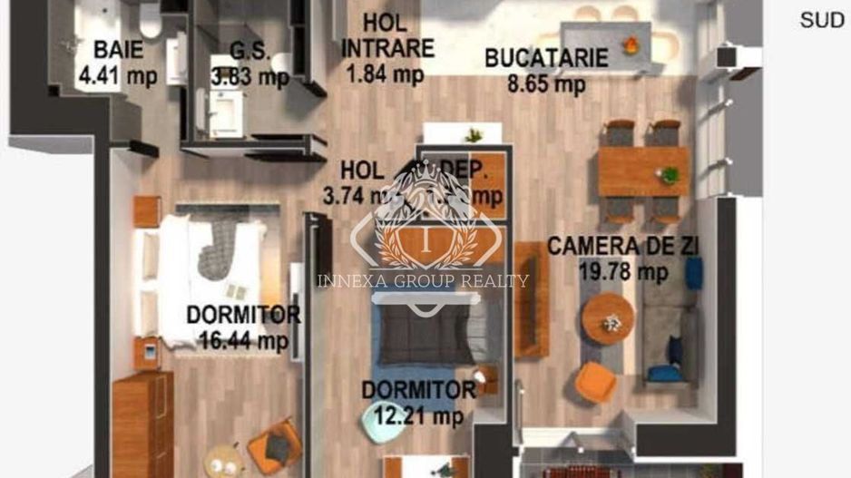 Apartament 3 camere - modern - 83mp I Drumul Taberei - Schiță 8