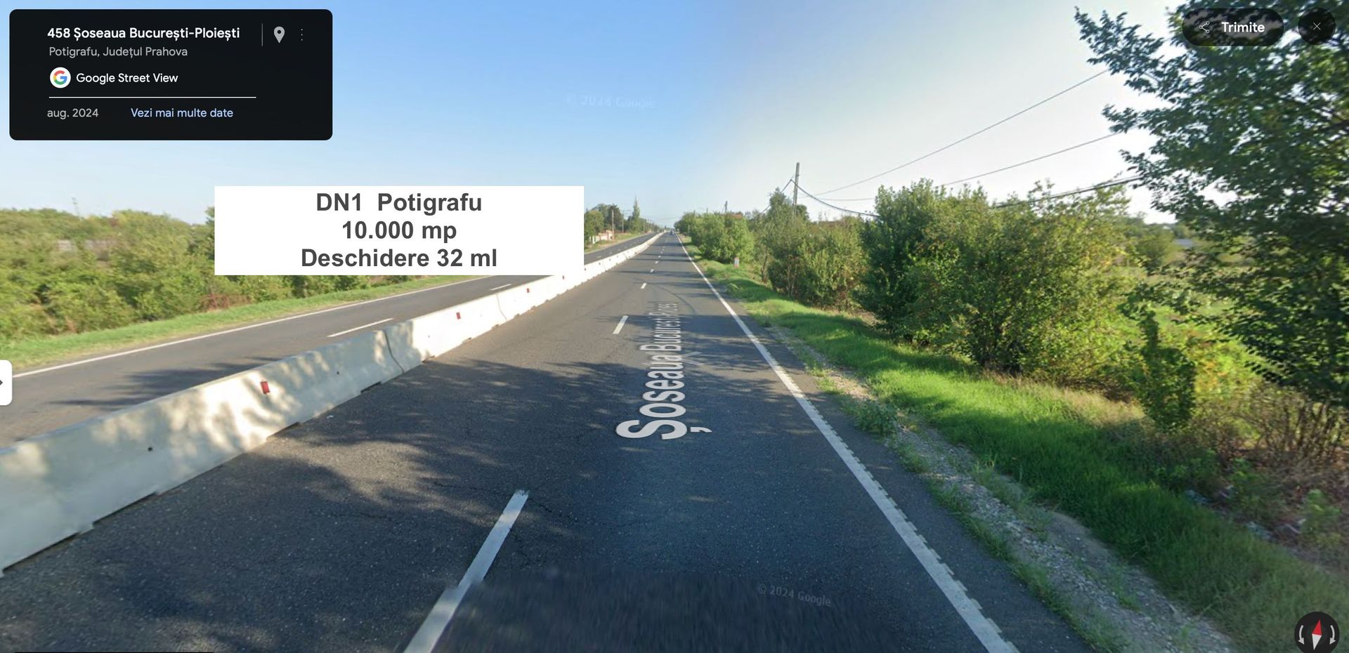 Teren la DN1 Potigrafu, PUZ, bretele de acces la teren din DN1 - Poză 1