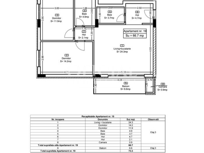 Dezvoltator | Apartament 3 Camere | 67 mp | 2 Bai | Zona Eroilor - Poză 5