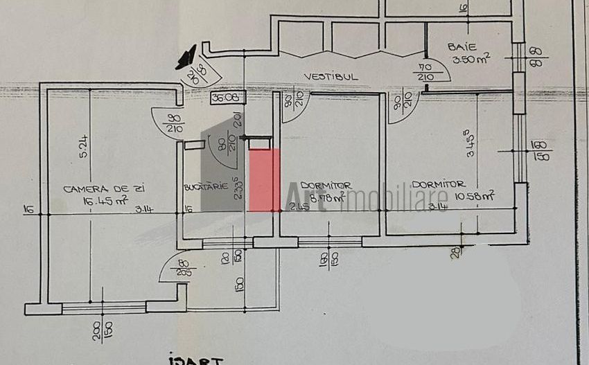 Apartament 3 camere Titan-Sălăjan - Schiță 1
