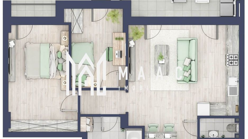 Apartament 3 camere | Balcoane 10.6 mp | Etaj 1 | Turnisor - Poză 1