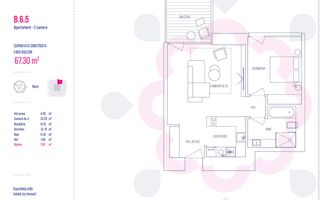 ETAJ 3-6-9-13 |2 CAMERE | VEDERE PANORAMICA| PARCARE| ONE VERDI PARK - Schiță 9