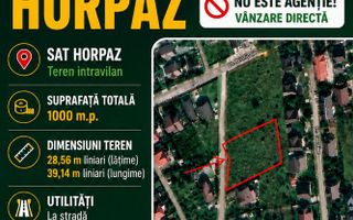 Teren intravilan de 1000 mp în sat Horpaz, Lunca Cetățuii – ideal pentru construcția unei case - Poză 1